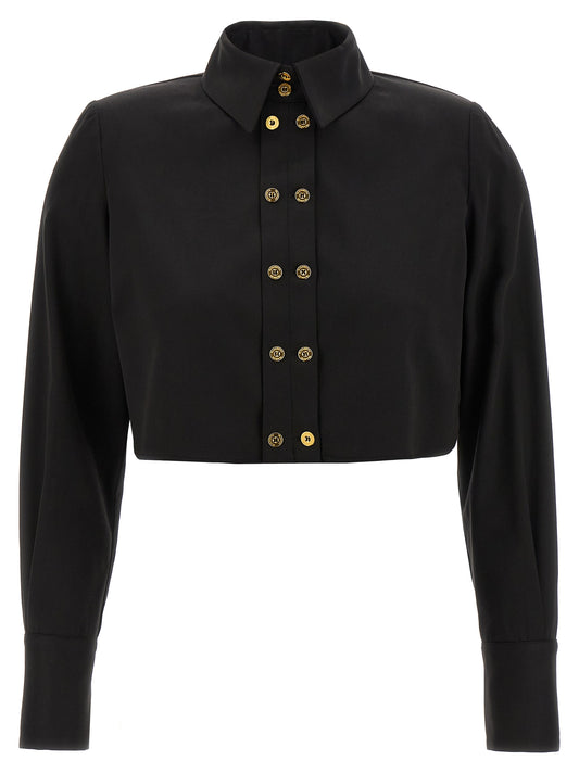 Elisabetta Franchi Schwarze Lycra-Bluse