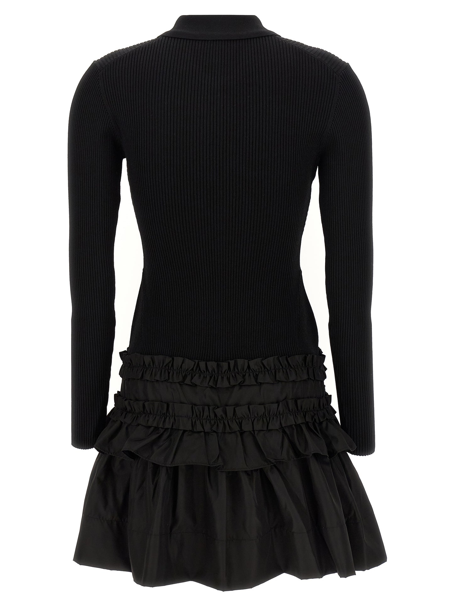 Ganni Schwarzes Viskose-Kurzkleid