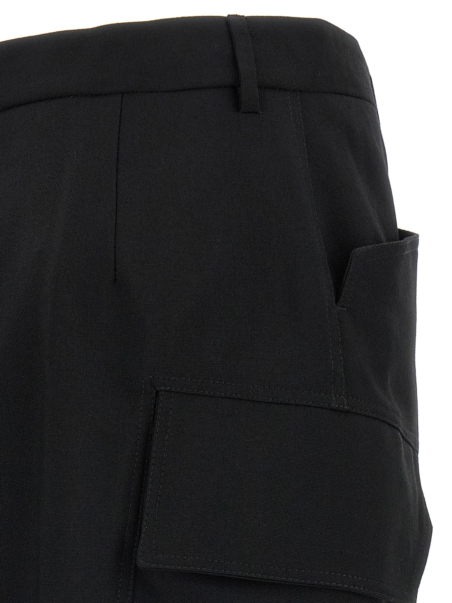 Rick Owens Schwarzer Wollrock in Midi-Länge