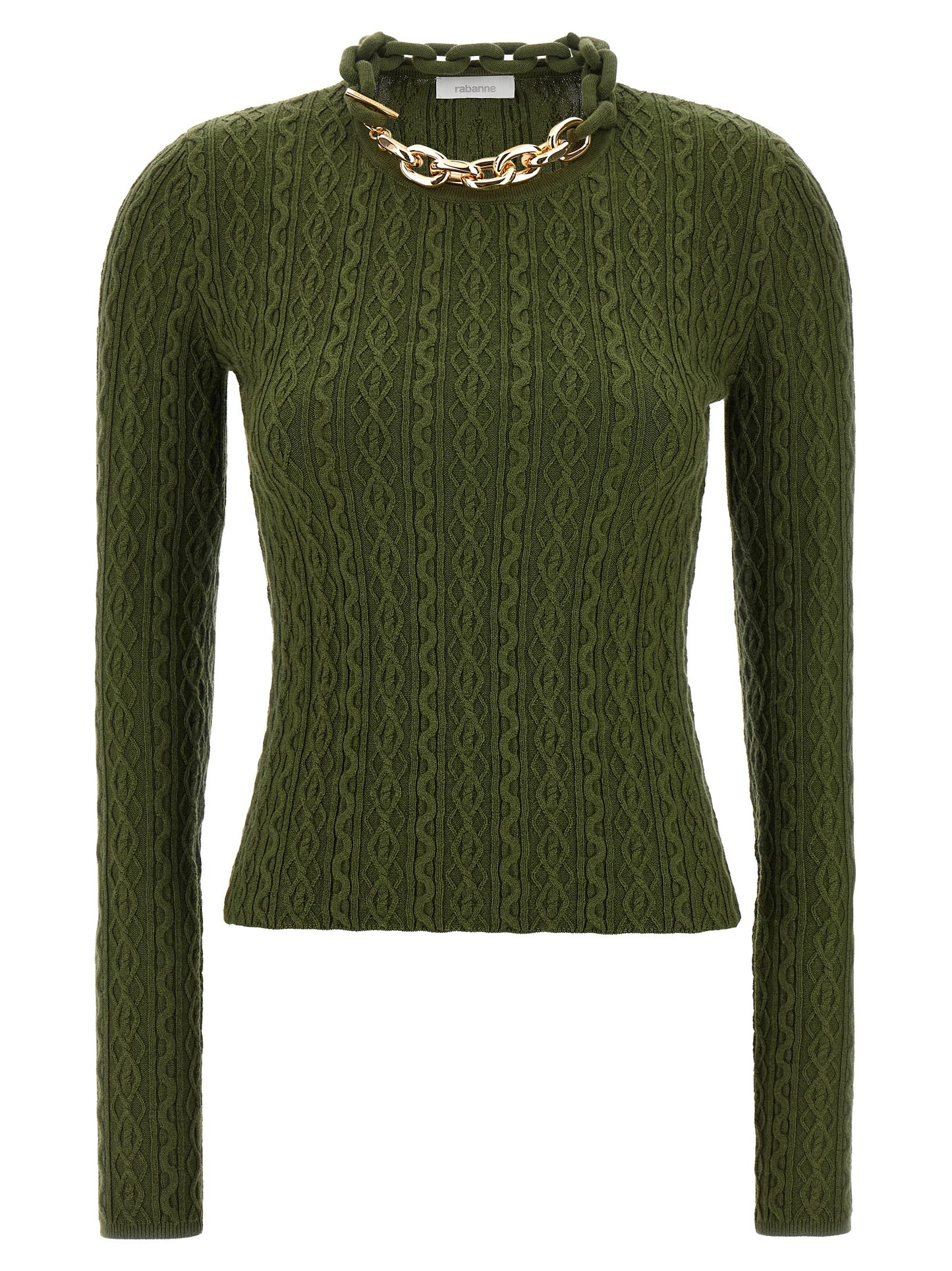 Paco Rabanne Zweifarbige Wollstrickjacke