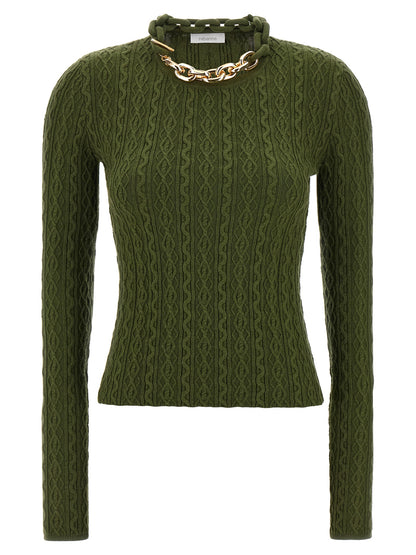 Paco Rabanne Zweifarbige Wollstrickjacke