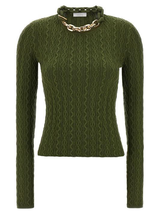 Paco Rabanne Zweifarbige Wollstrickjacke