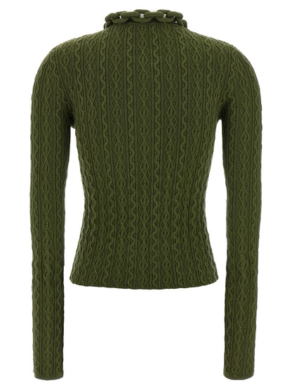 Paco Rabanne Zweifarbige Wollstrickjacke