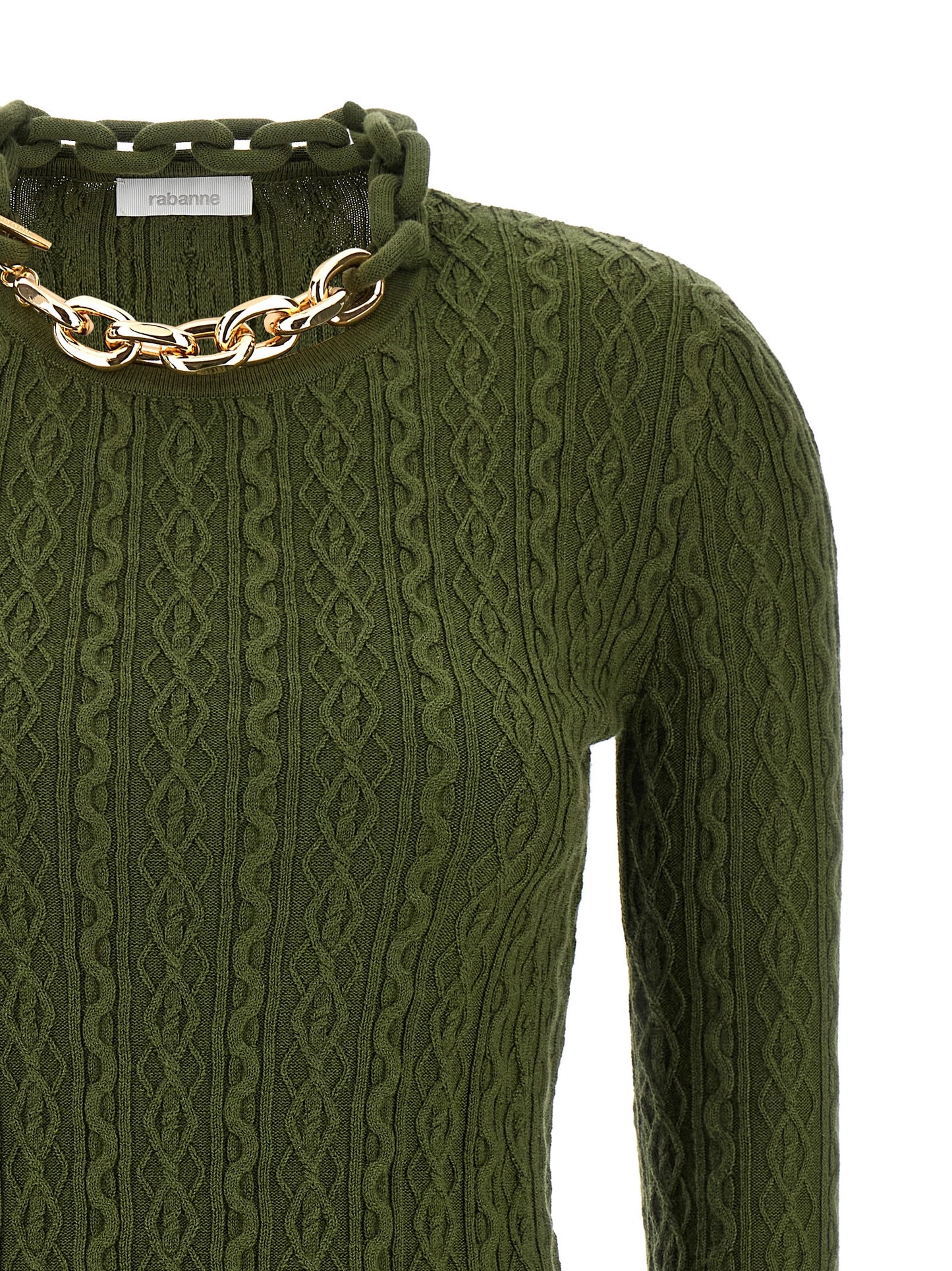 Paco Rabanne Zweifarbige Wollstrickjacke