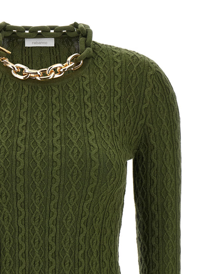 Paco Rabanne Zweifarbige Wollstrickjacke