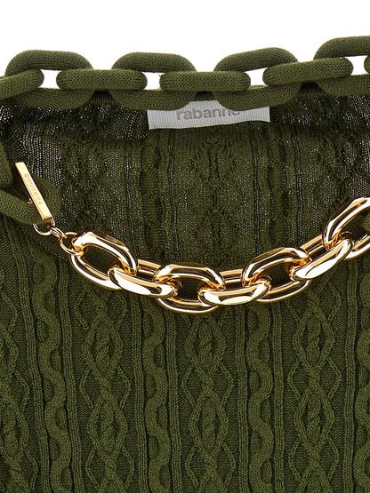 Paco Rabanne Zweifarbige Wollstrickjacke