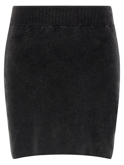 Alexander Wang Schwarzer Baumwoll-Maxirock