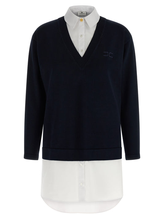 Elisabetta Franchi Kurzes blaues Kleid aus Viskose
