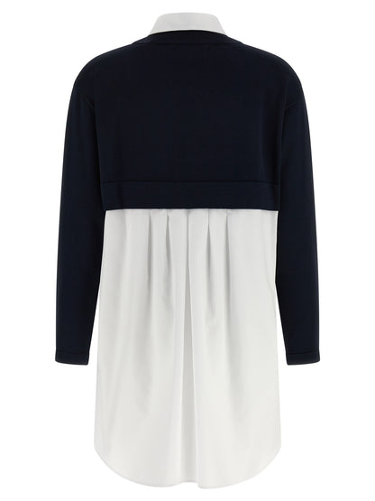 Elisabetta Franchi Kurzes blaues Kleid aus Viskose