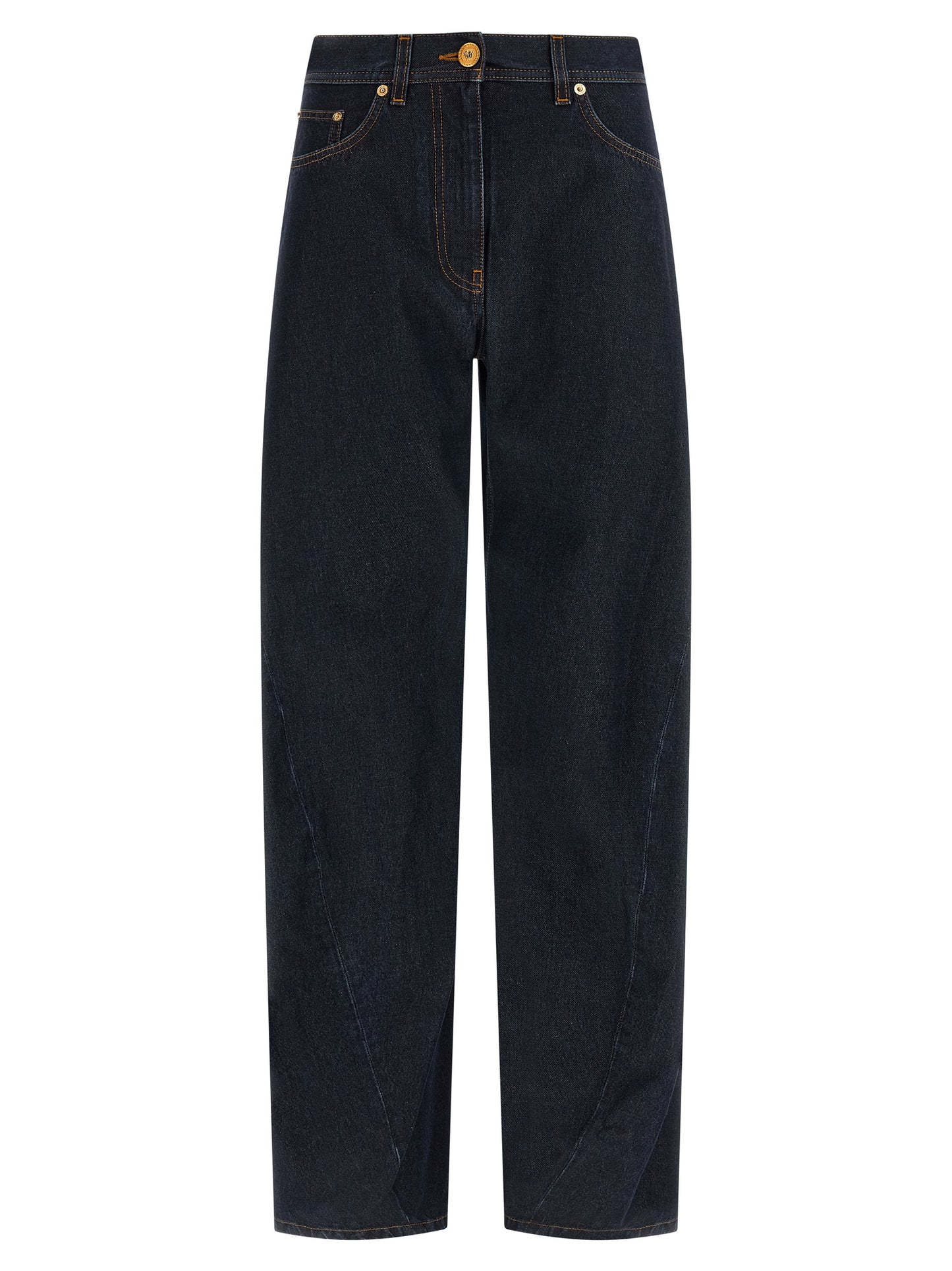 Versace Blaue High-Waist Jeans aus Baumwolle