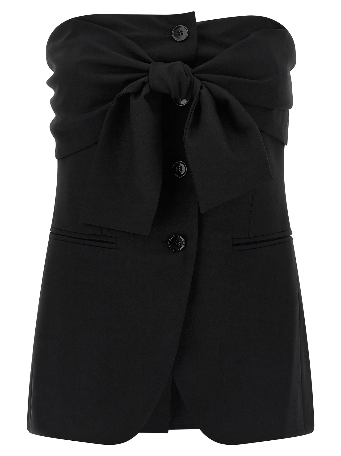 Max Mara Schwarze Tanktops aus reiner Schurwolle