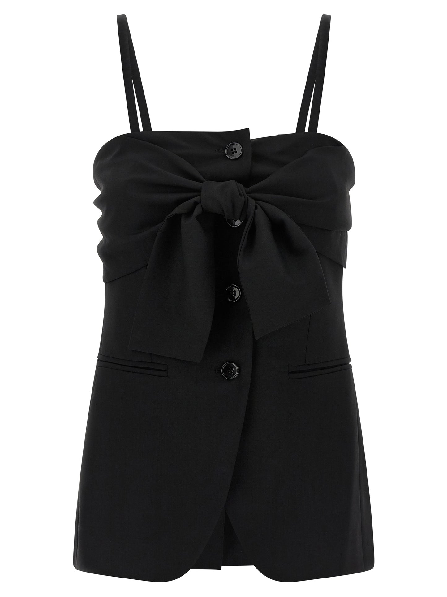 Max Mara Schwarze Tanktops aus reiner Schurwolle