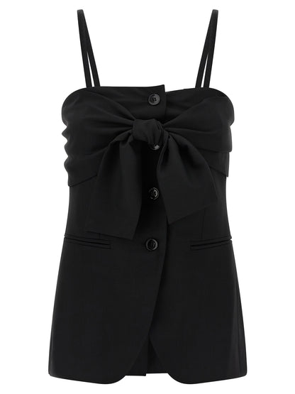 Max Mara Schwarze Tanktops aus reiner Schurwolle