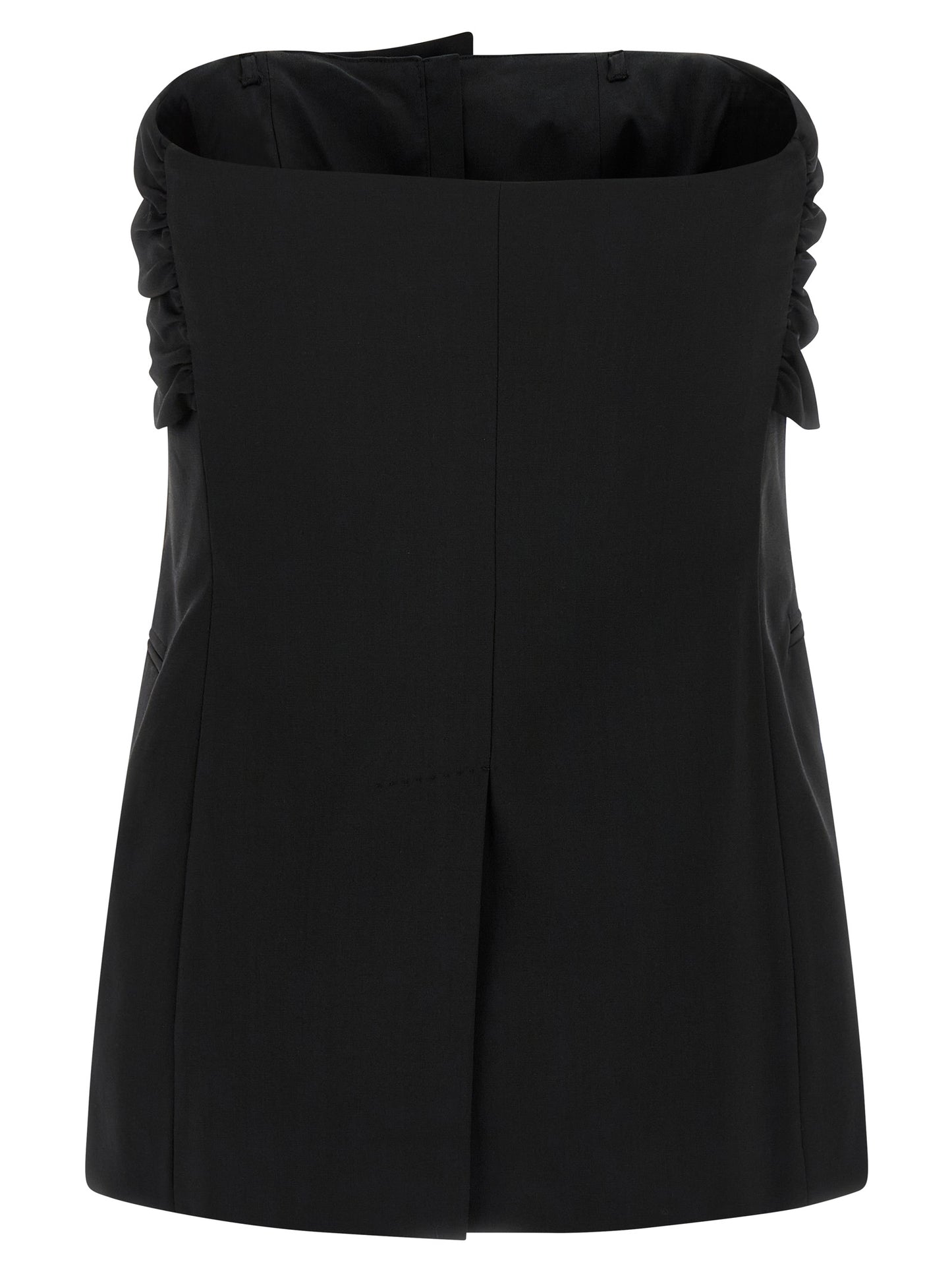Max Mara Schwarze Tanktops aus reiner Schurwolle