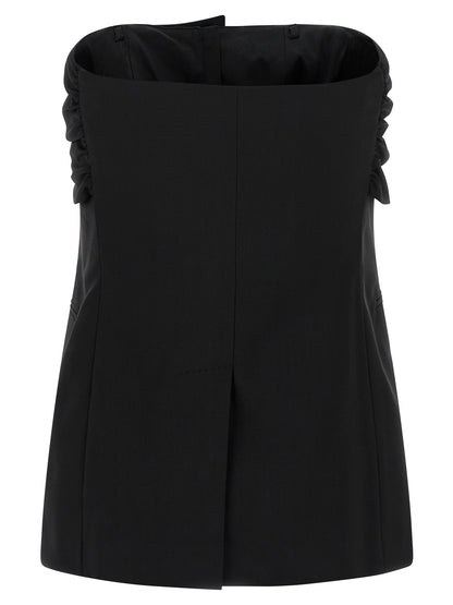 Max Mara Schwarze Tanktops aus reiner Schurwolle