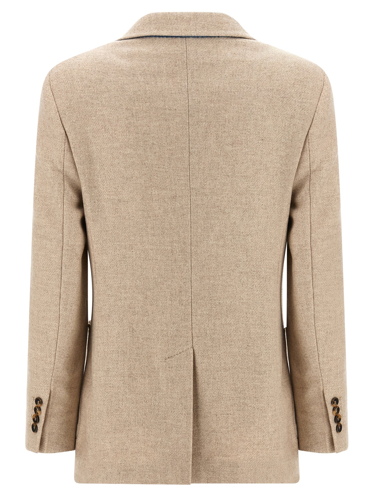 Max Mara Beige Alpaka Leder Blazer