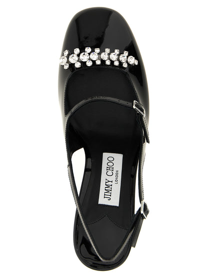 Jimmy Choo Schwarze Leder Pumps mit mittlerem Absatz