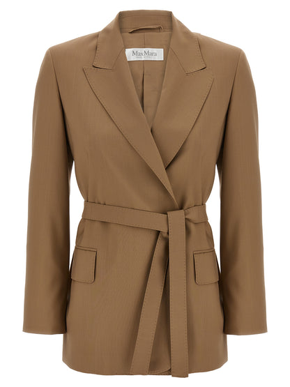 Max Mara Brauner Blazer aus reiner Schurwolle