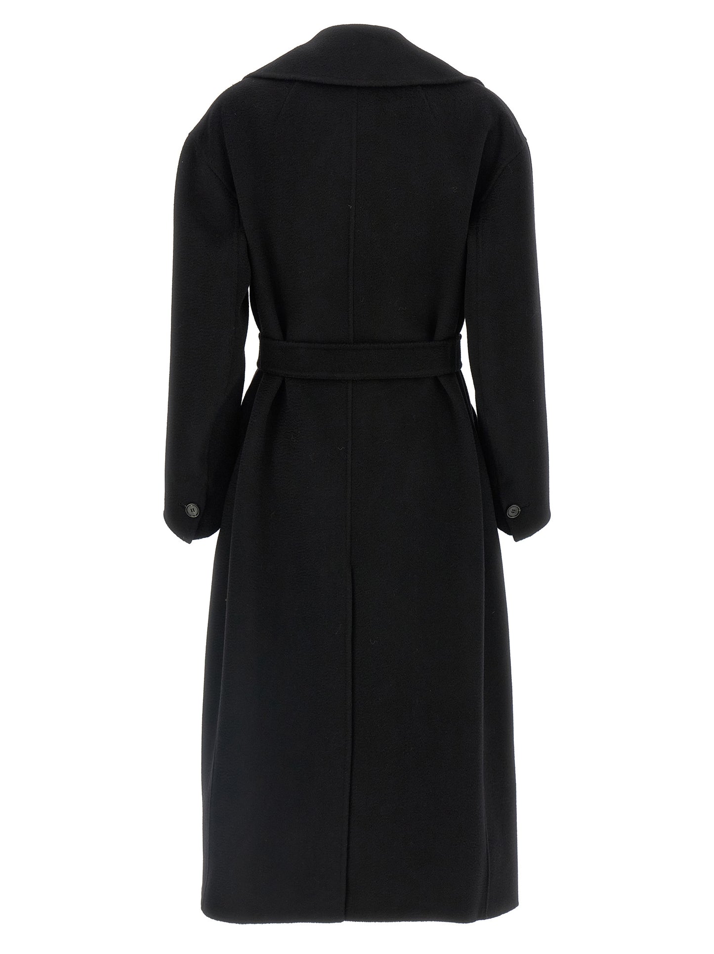 'S Max Mara Schwarzer Wollmantel aus reiner Schurwolle