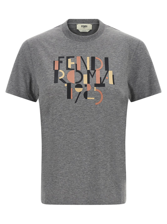 Fendi Graues Baumwoll-T-Shirt