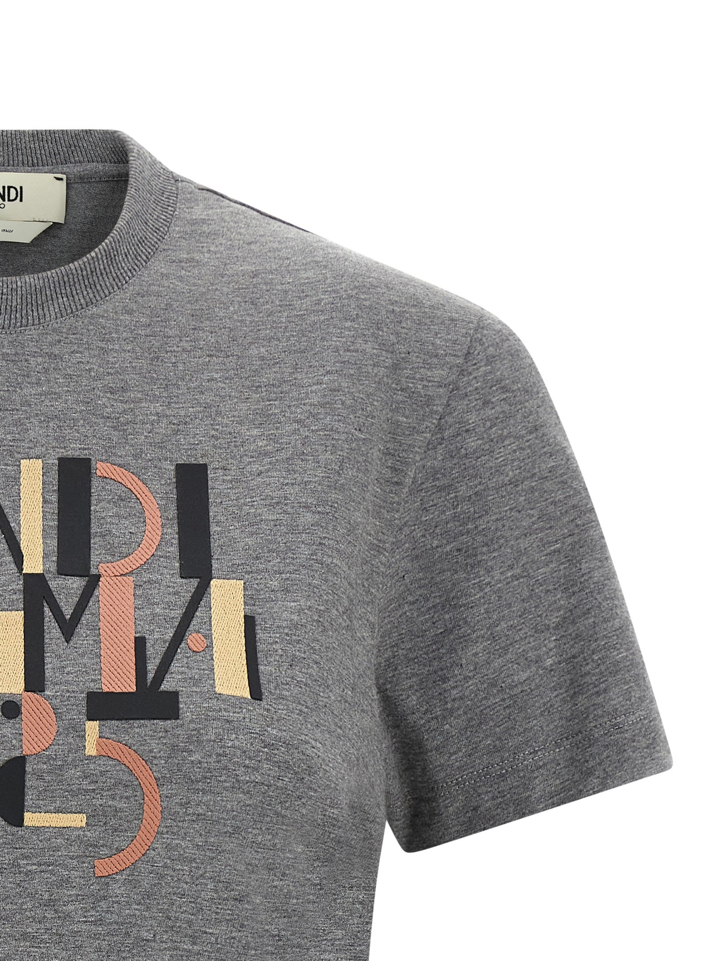 Fendi Graues Baumwoll-T-Shirt