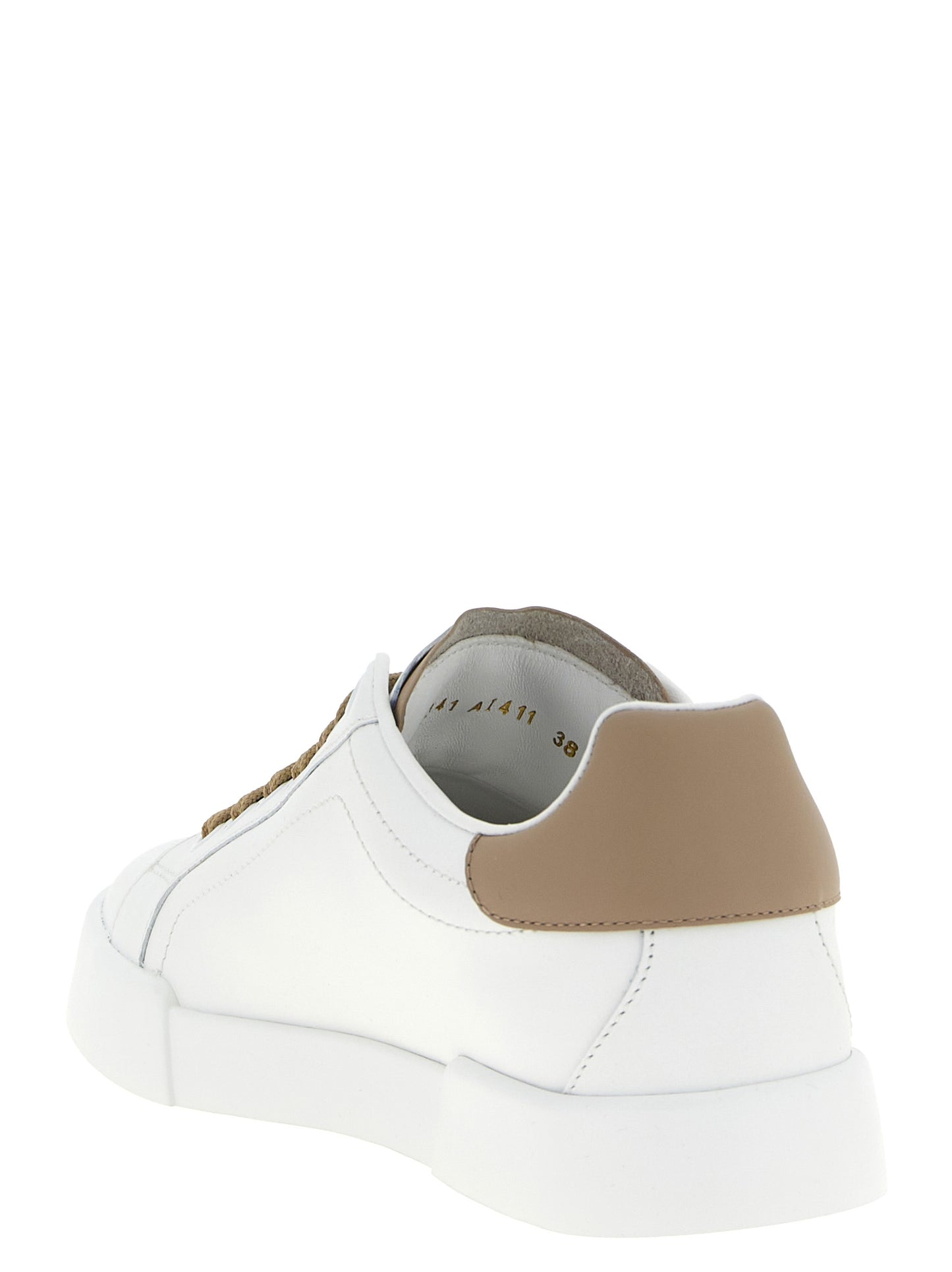 Dolce & Gabbana Beige Kalbsleder-Sneakers