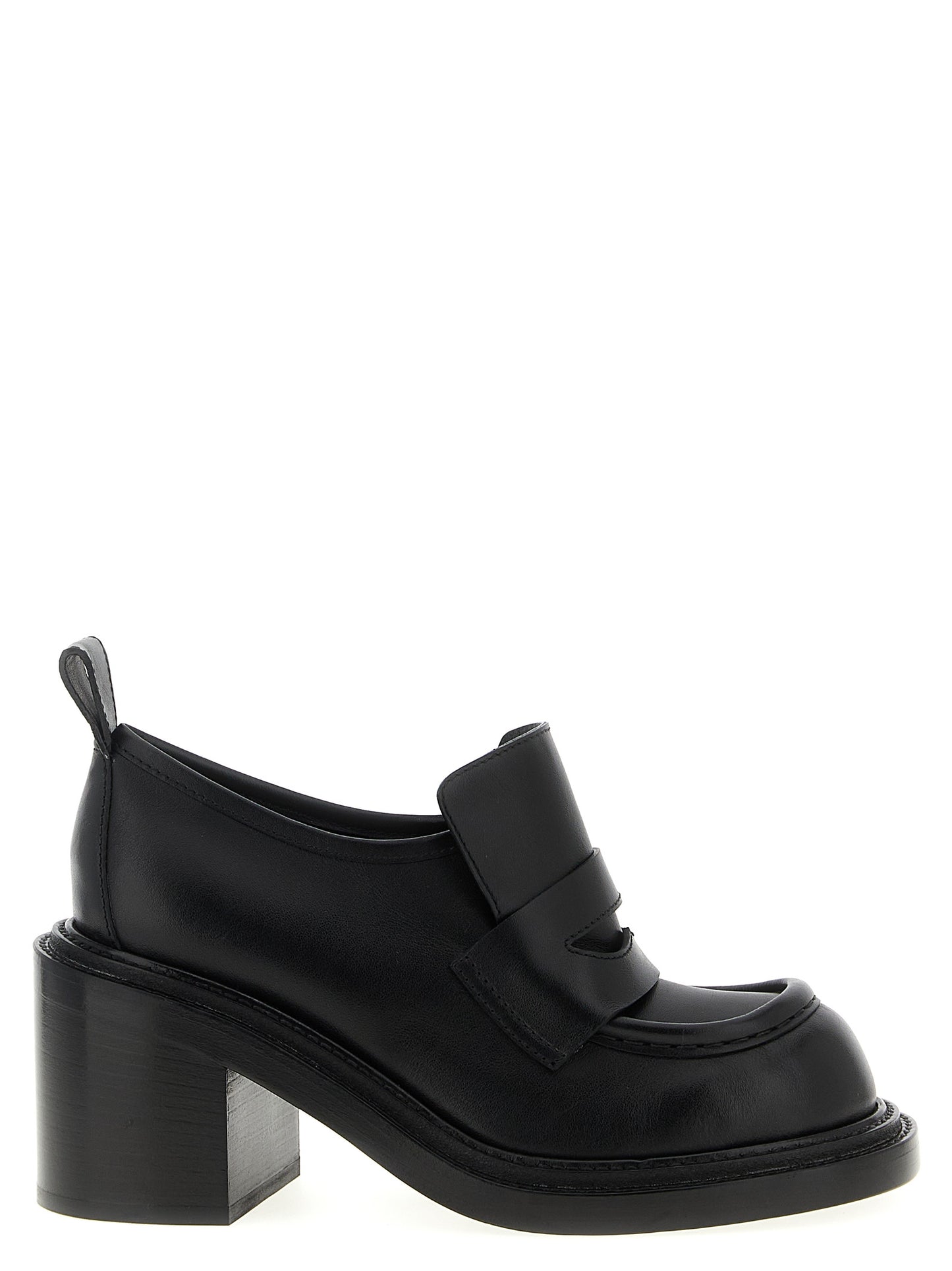 Moschino Schwarze Leder Plateaulofers