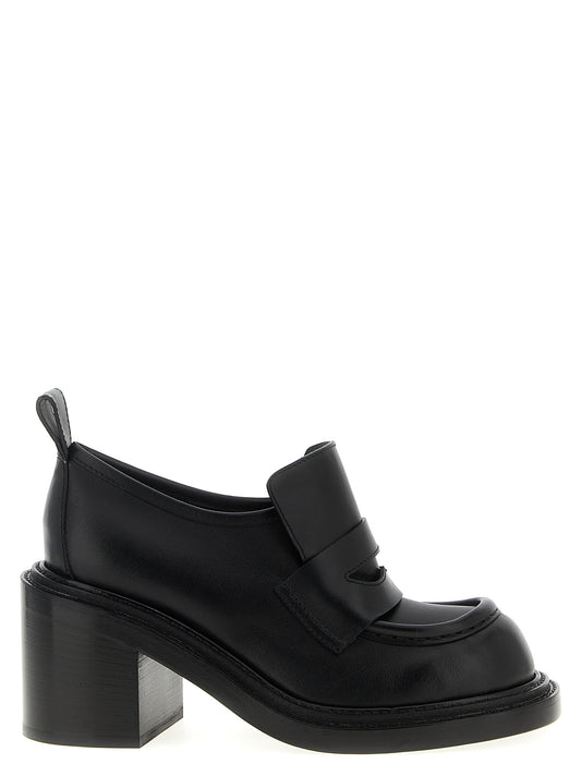 Moschino Mocassini Olivia neri in pelle spazzolata con plateau