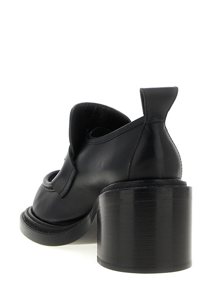 Moschino Schwarze Leder Plateaulofers