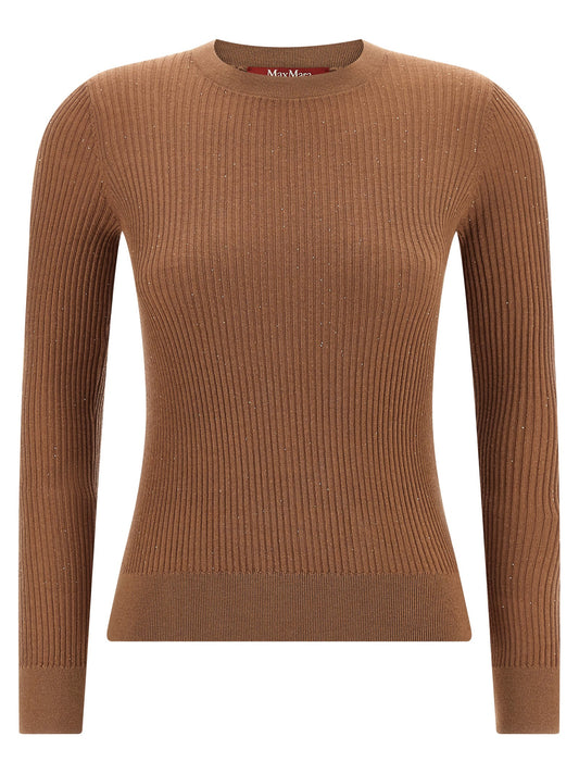 Max Mara Beige Seidenstrickjacke