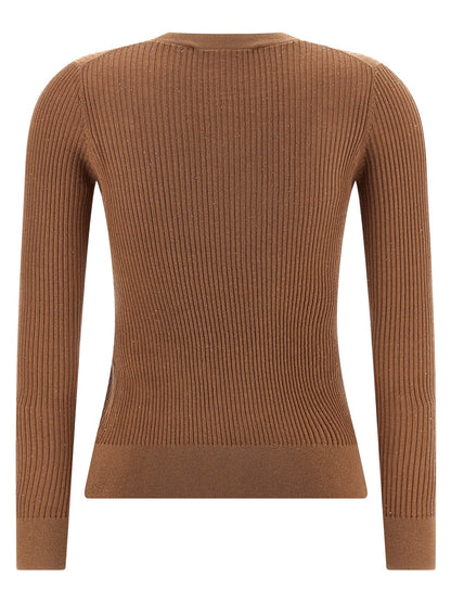 Max Mara Beige Seidenstrickjacke