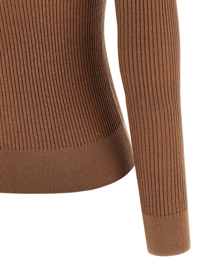 Max Mara Beige Seidenstrickjacke