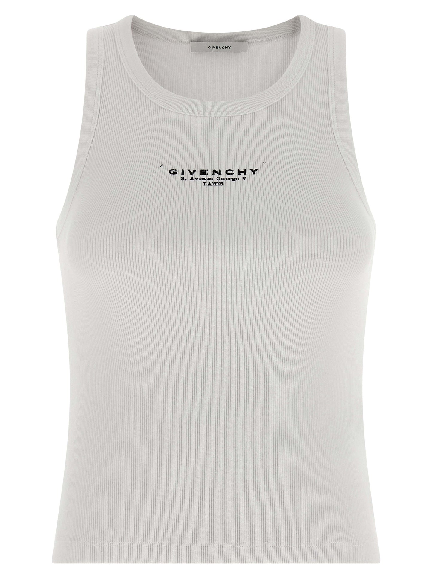 Givenchy Weißes ärmelloses Baumwoll-T-Shirt