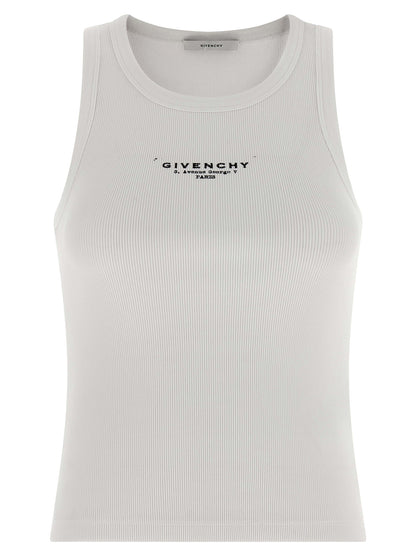 Givenchy Weißes ärmelloses Baumwoll-T-Shirt