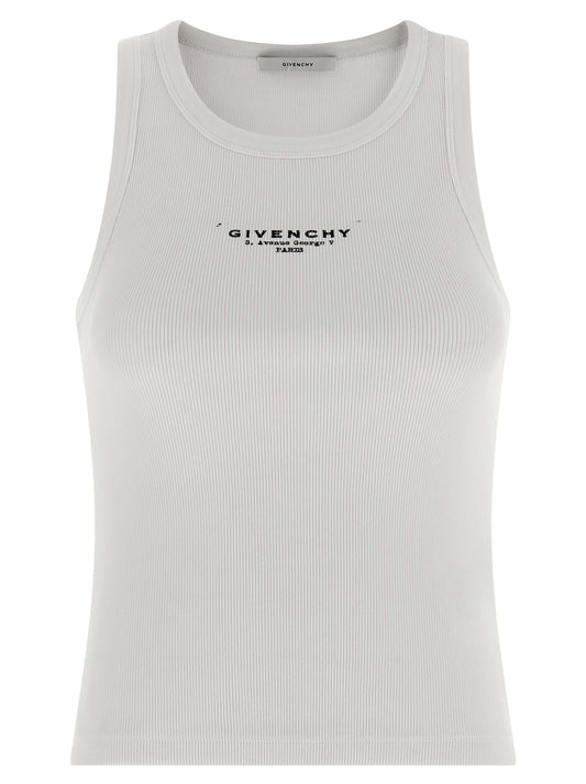 Givenchy Weißes ärmelloses Baumwoll-T-Shirt