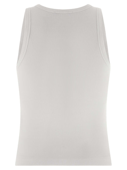 Givenchy Weißes ärmelloses Baumwoll-T-Shirt