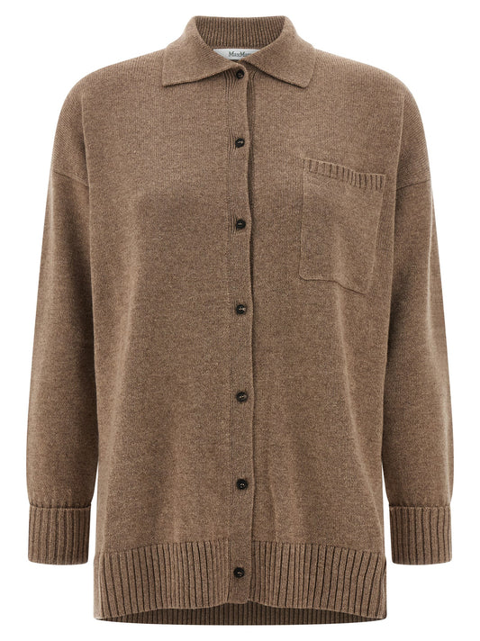 Max Mara Brauner Kaschmir-Strickjacke