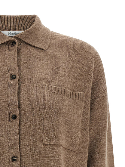 Max Mara Brauner Kaschmir-Strickjacke