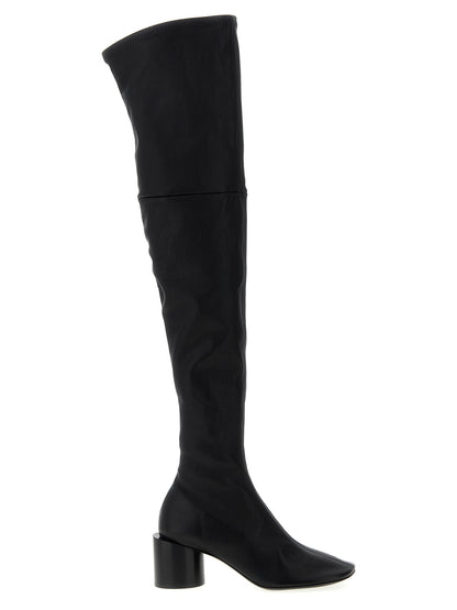 Jil Sander Schwarze Leder Overknee-Stiefel