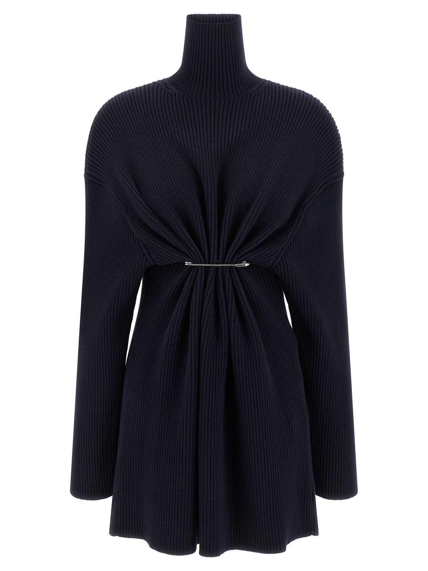 Balenciaga Kurzes blaues Wollkleid