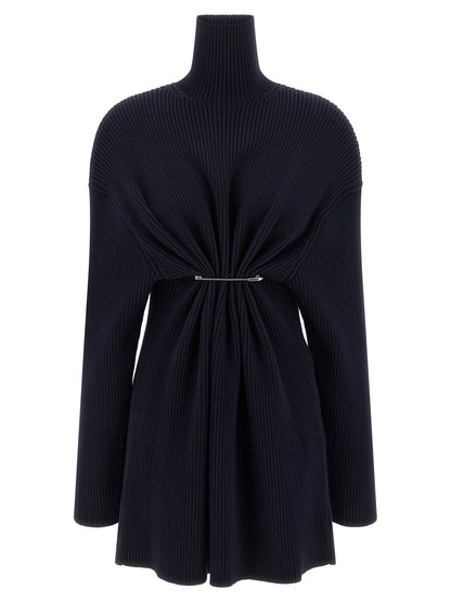 Balenciaga Kurzes blaues Wollkleid