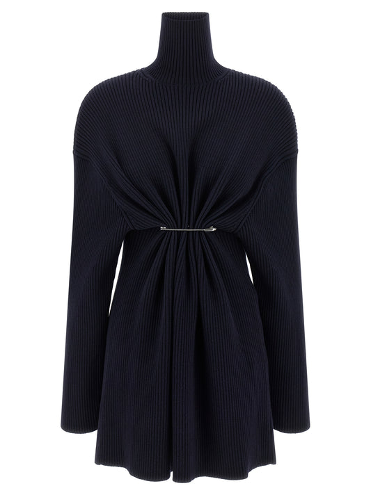 Balenciaga Kurzes blaues Wollkleid