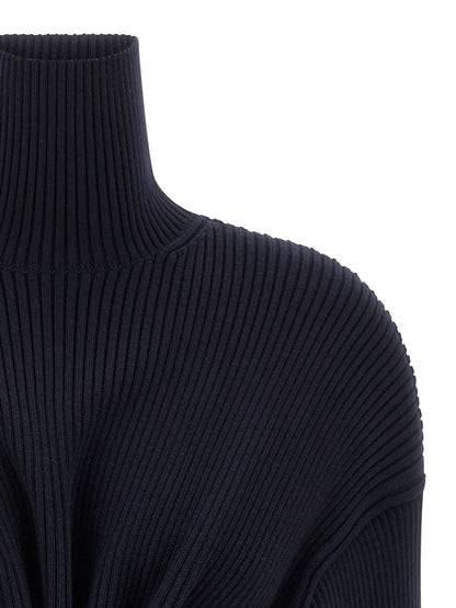 Balenciaga Kurzes blaues Wollkleid
