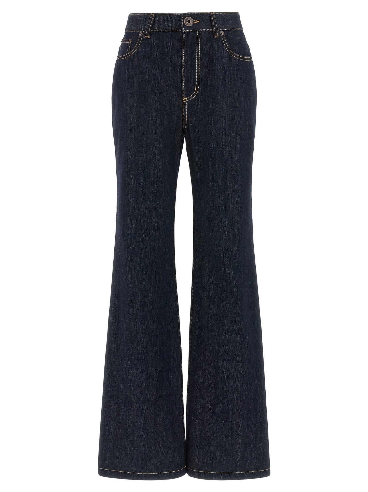 Alexander McQueen Blaue Baumwoll-Jeans mit ausgestelltem Bein