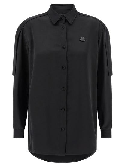 MONCLER GENIUS Schwarze Bluse aus Polyester