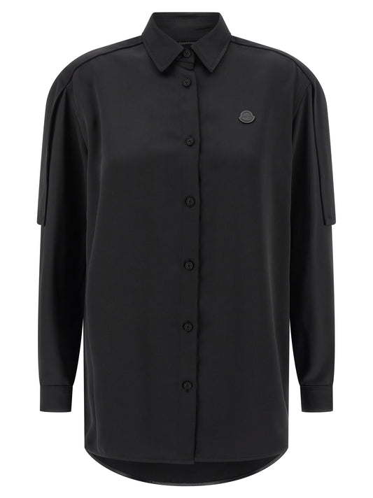 MONCLER GENIUS Schwarze Bluse aus Polyester
