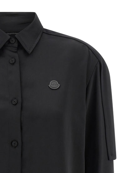 MONCLER GENIUS Schwarze Bluse aus Polyester