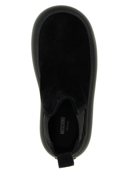 Moschino Schwarze Chelsea Boots aus Kalbsleder