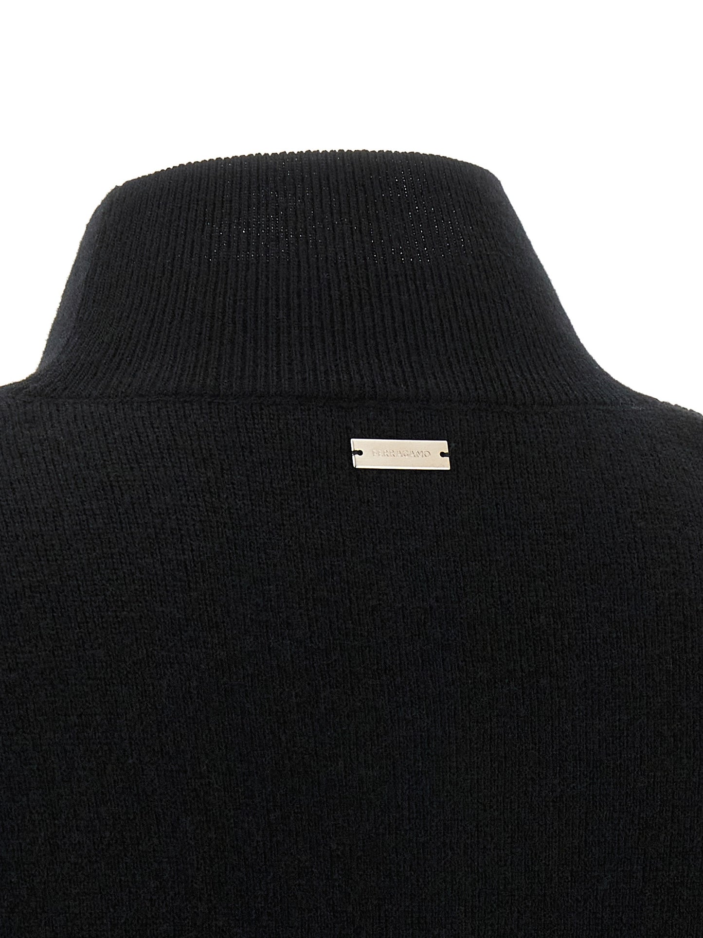 Ferragamo Schwarzer Cardigan aus Schurwolle
