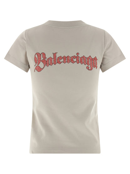 Balenciaga Graues Baumwoll-T-Shirt